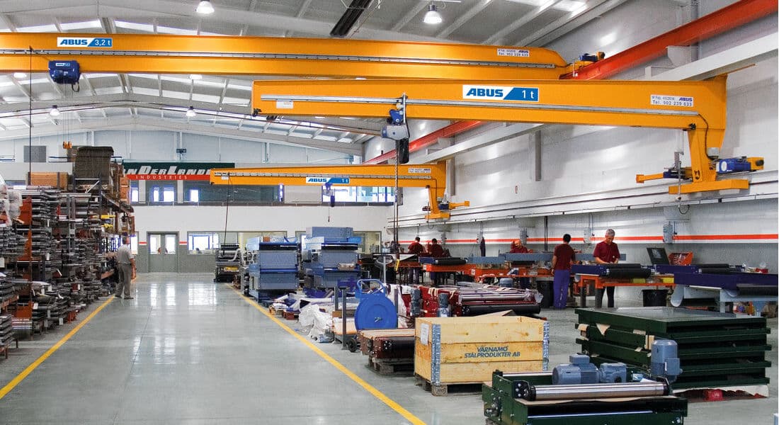 ponte rolante de parede ABUS 1100-600 A ponte rolante de parede ABUS é ideal para as linhas produtivas, liberando a ponte rolante principal para outras atividades