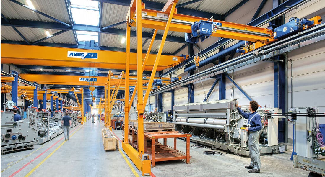 semiportico ABUS sem trilhos sobre o piso 1100-600 O semipórtico ABUS não tem trilhos sobre o piso, evitando a divisão da sua fábrica